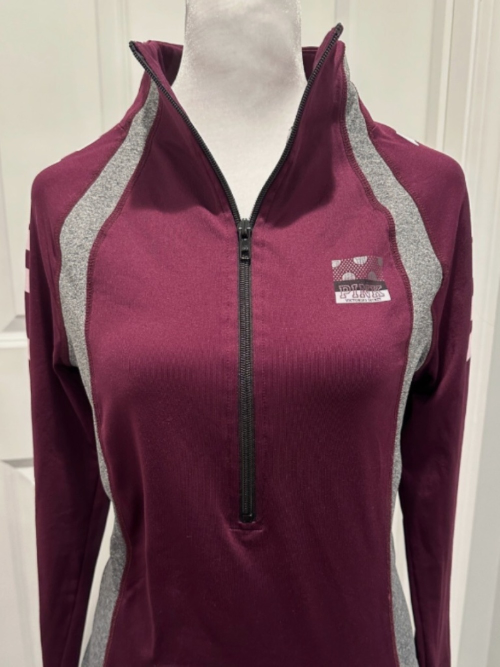 PINK Victoria’s Secret Ultimate Half Zip Maroon Pullover Size XS